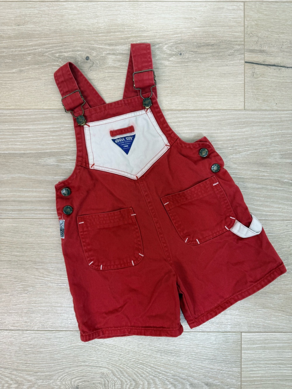 Bugle Boy Vintage Red Shortalls Overalls